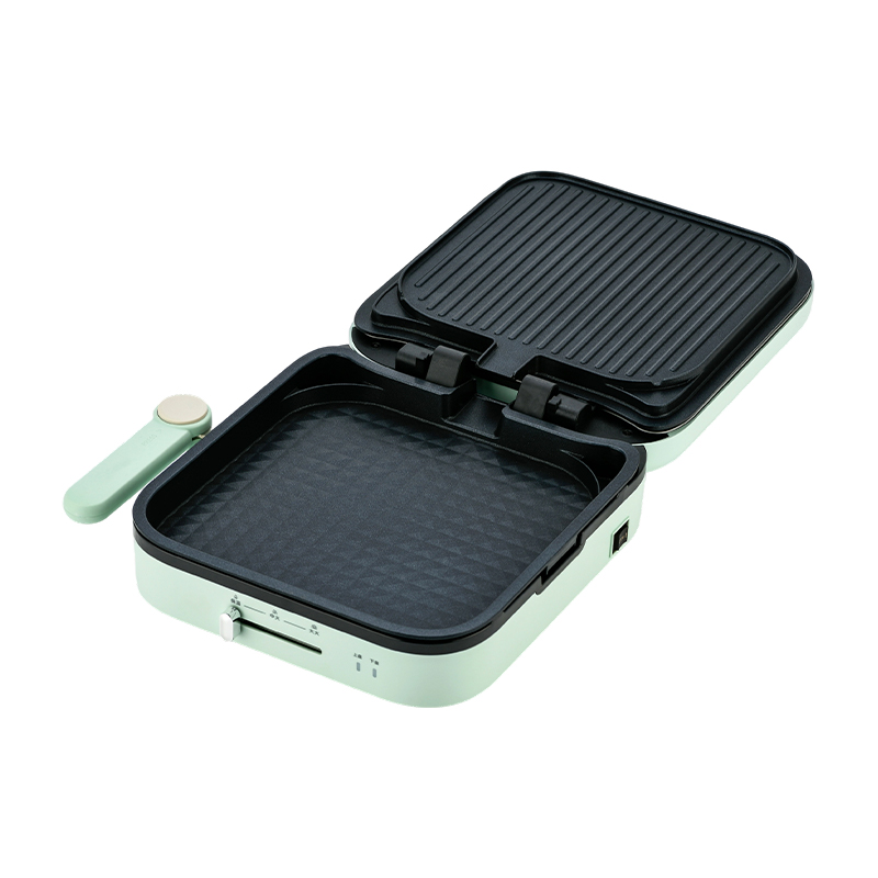BJX-S022 28x28cm 180° Oscailt agus Deiridh Rialú Teochta Pláta Inbhainte Grill Mór